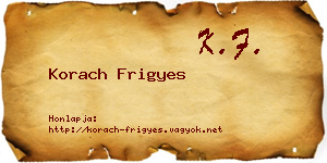Korach Frigyes névjegykártya